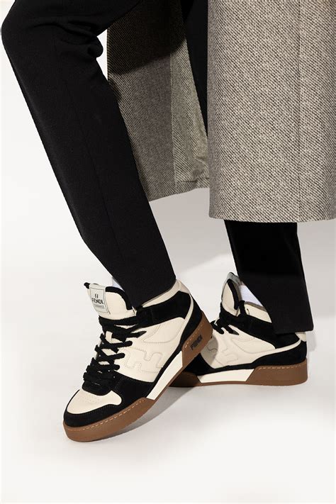 fendi elaphe and black leather sneakers|Fendi Match Sneakers .